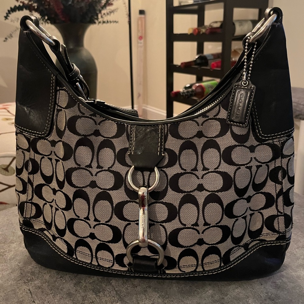 Midsized Black Coach Purse